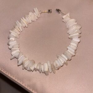 White Stone Chunky Bracelet with Organic Design